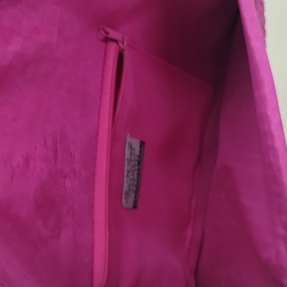 Sun n Sand straw woven clutch purse pink detachable chain strap 14" - Picture 4 of 9